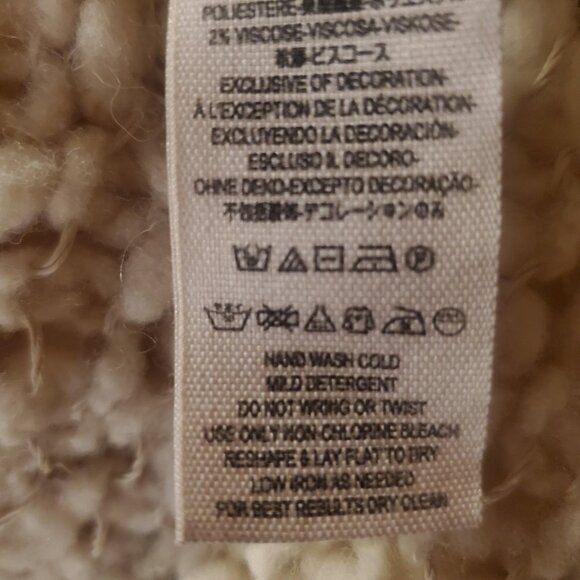 Free People Madeline Long Fringe Vest Boho Cardigan Sweater Womens M Cream Tan - Picture 9 of 9